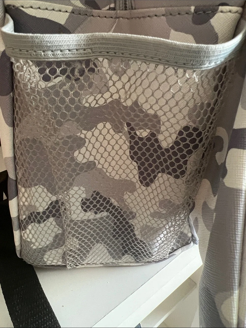 Camouflage Shark-Tooth Backpack for kids - Gray & White with Red Accent
